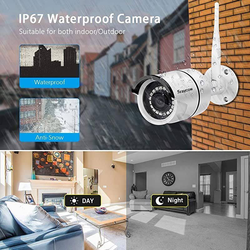 8CH 1080P Security Camera System Wireless,4pcs 2.0MP Home Waterproof Wireless Outdoor Security Cameras, H.265 NVR Surveillance Camera System with 115FT Night Vision Remote View 1TB Hard Drive