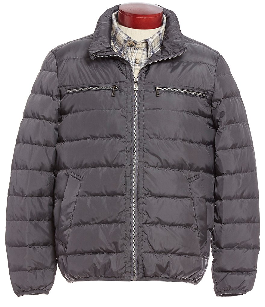 Cole Haan Hooded Down Zip Front Puffer Jacket
