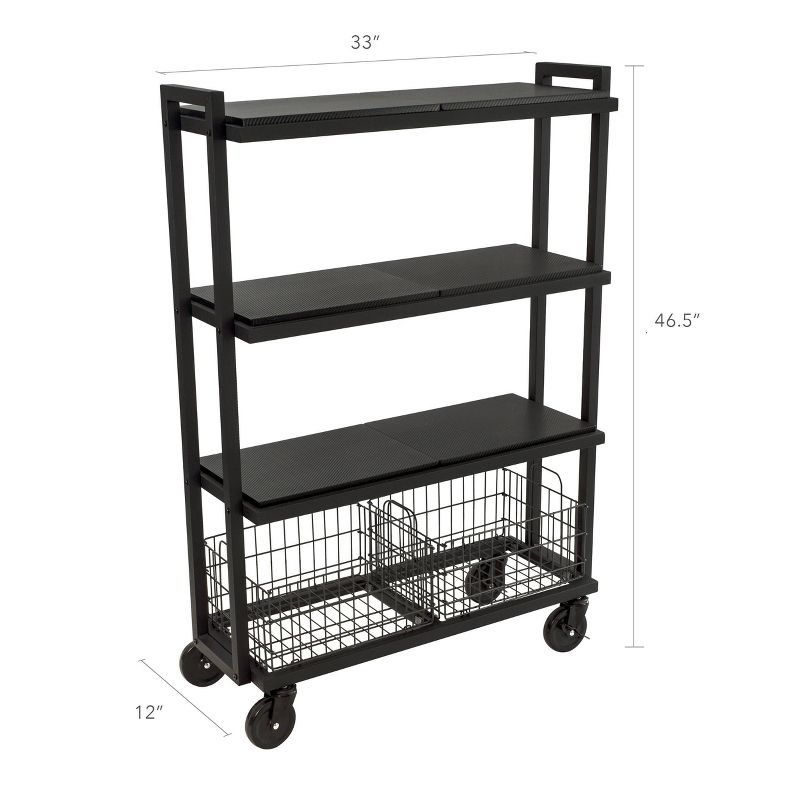 Cart System with wheels 4 Tier Black - Atlantic