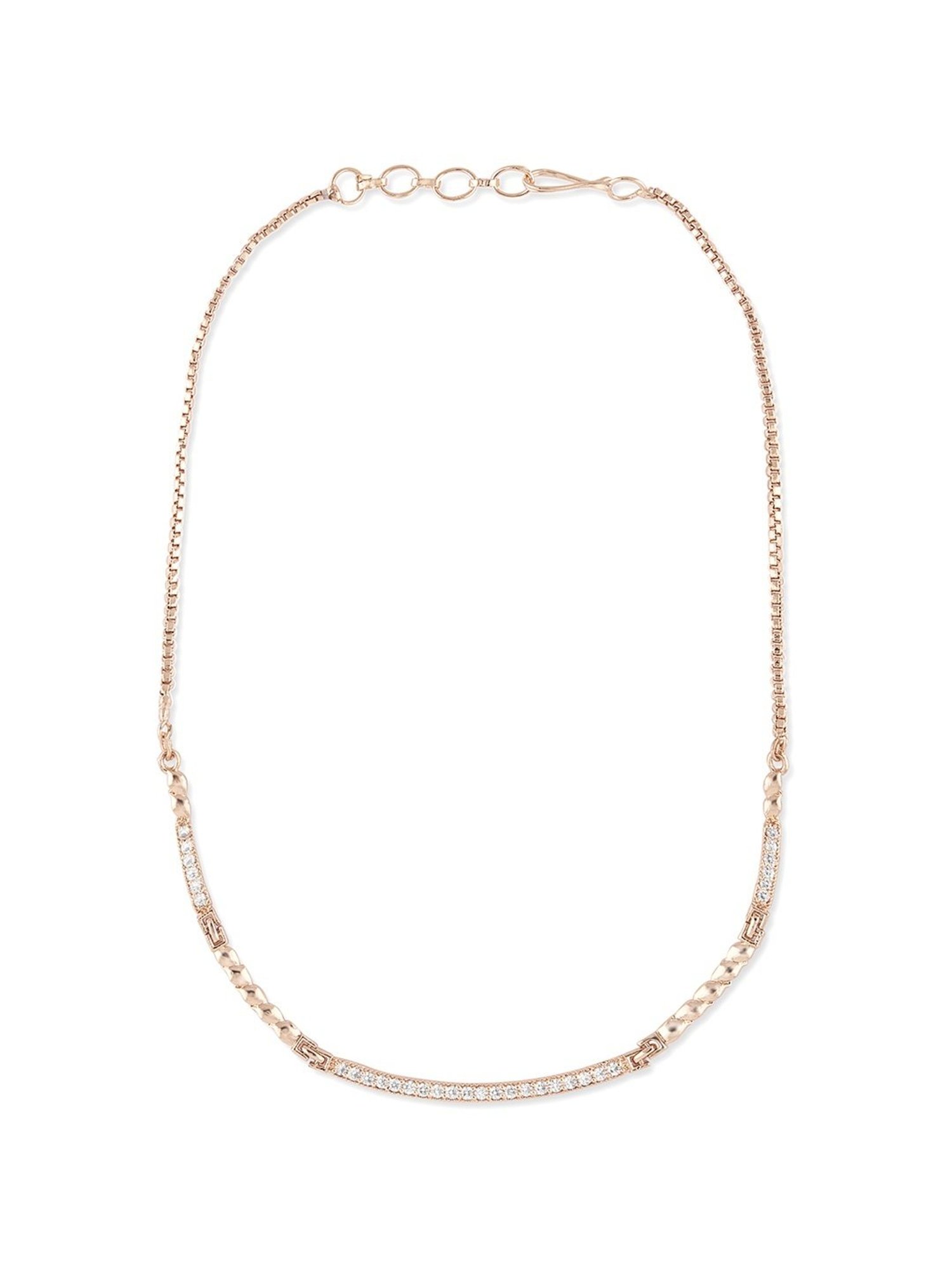 ToniQ Gold-Plated White Baroque Choker Necklace for Women