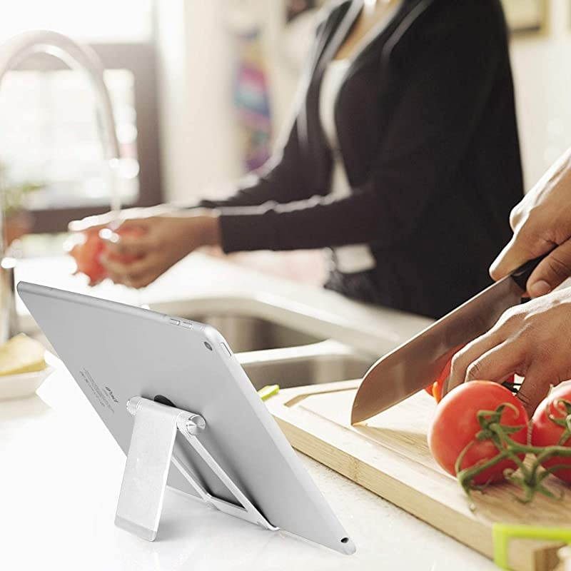 Phone Stand for Desk  Phone Dock Portable Cell Phone Holder Adjustable Cell Phone Stand Aluminum Stand Cradle Compatible for Phone 12 11 Xs Max XR X 8 7 6 Plus All Smartphones Silver