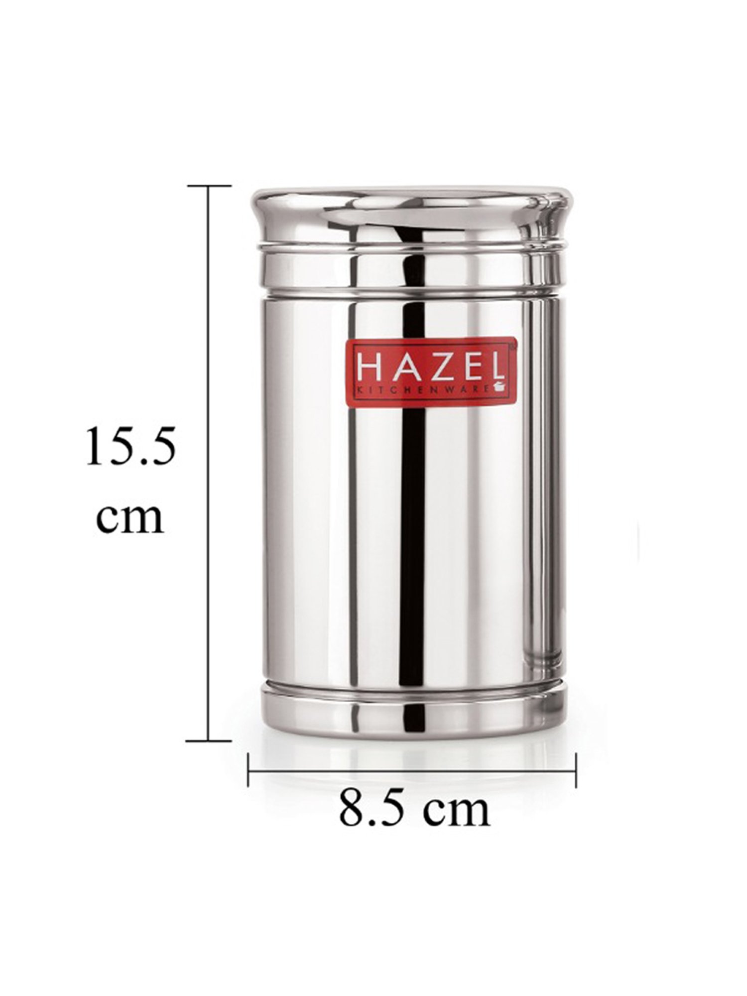 HAZEL Silver Stainless Steel Containers - Set of 2 (0.8L)