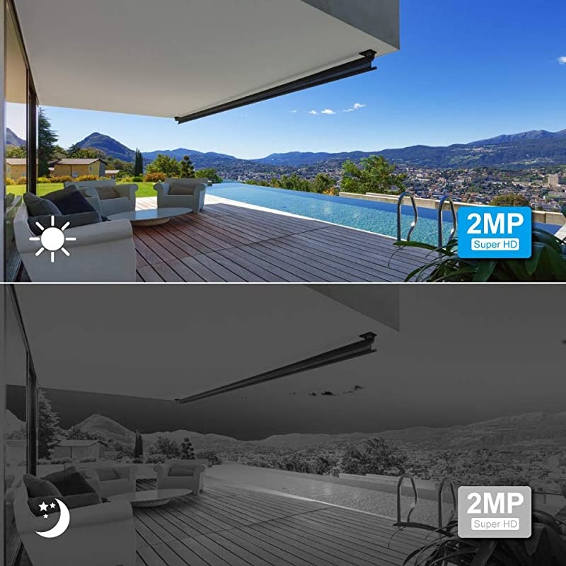 Security Camera System Wireless All in one with 12" Monitor,  4 Channel Wireless Home Security Camera System with 4PCS 2.0MP 1080P Indoor/Outdoor WiFi Security Camera 1TB Hard Drive Free App