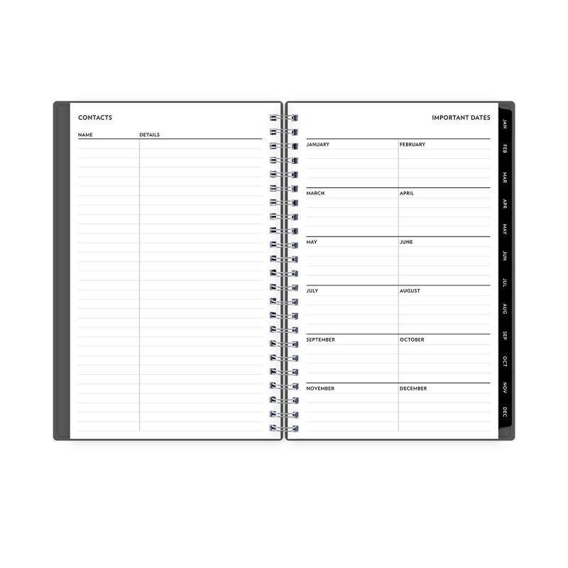 2021 Planner 5" x 8" Plastic Daily/Monthly Wirebound Charcoal - Blue Sky