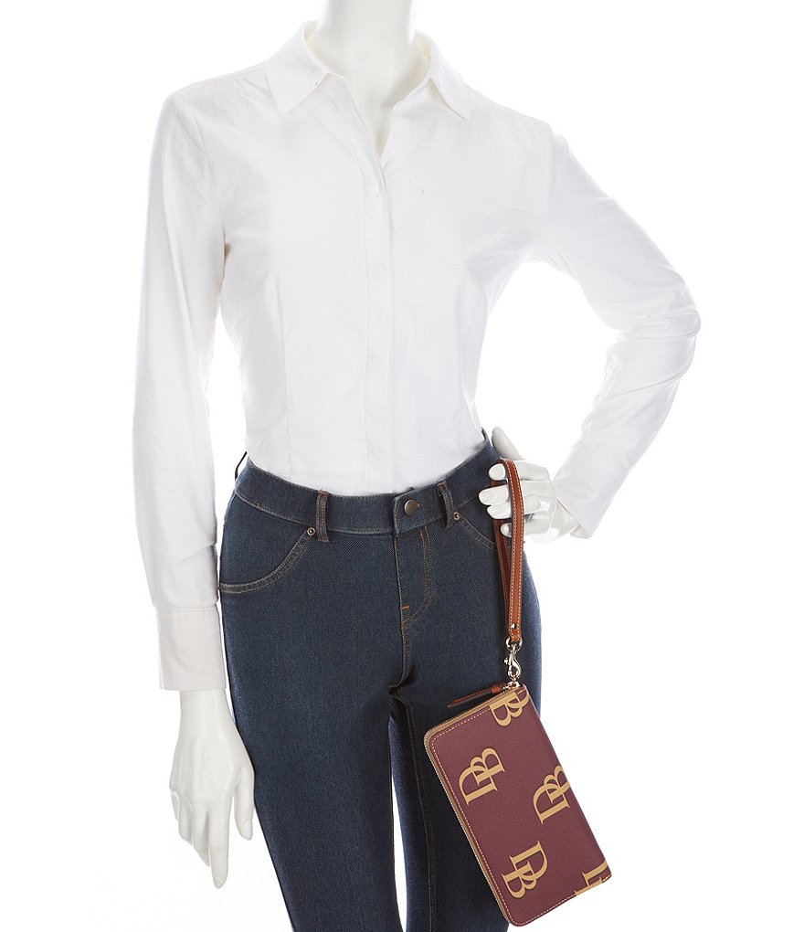 Dooney & Bourke Signature Monogrammed Collection Large Zip Around Wristlet