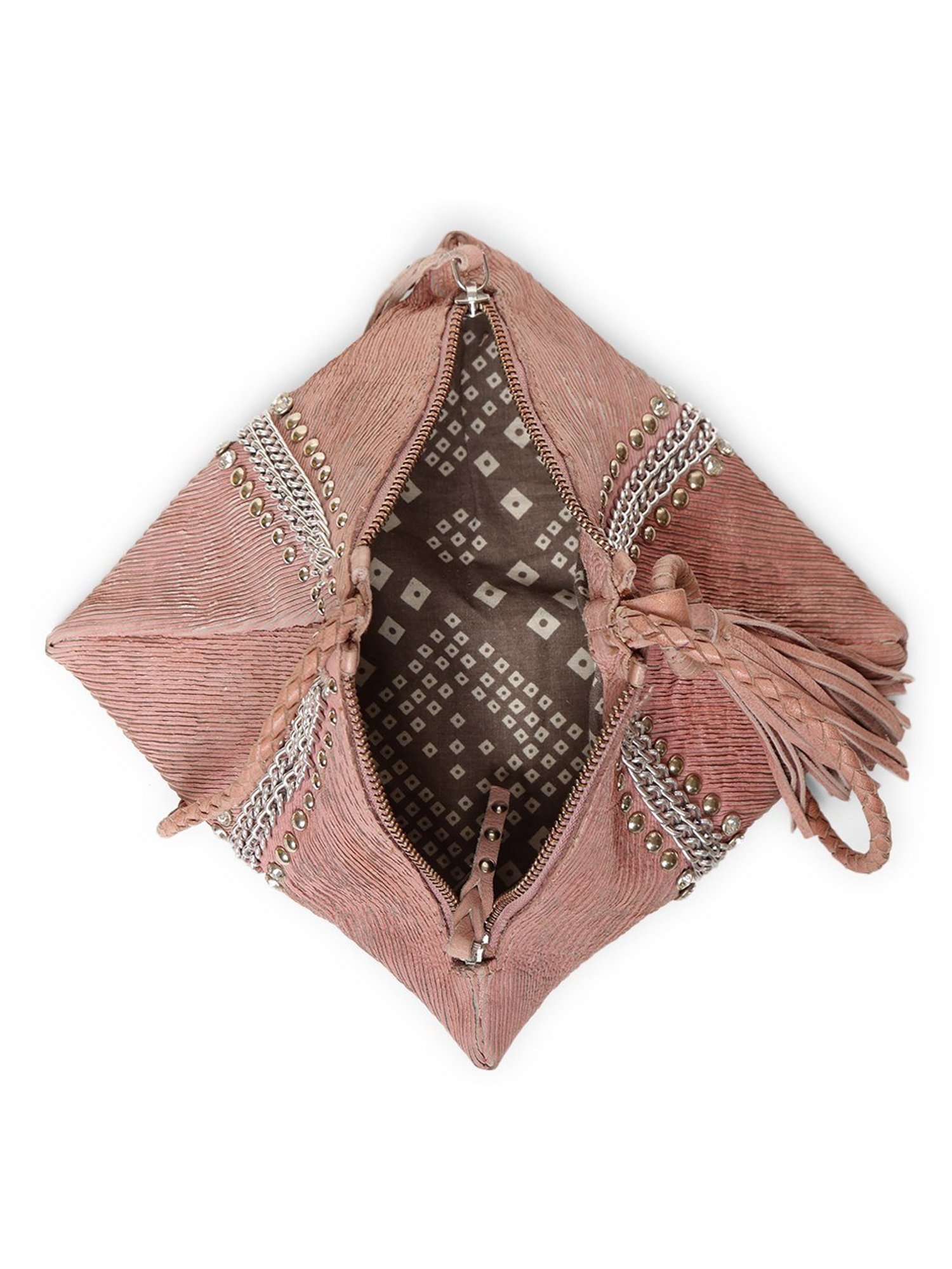 Art N Vintage Silvia Blush Pink Leather Textured Small Potli