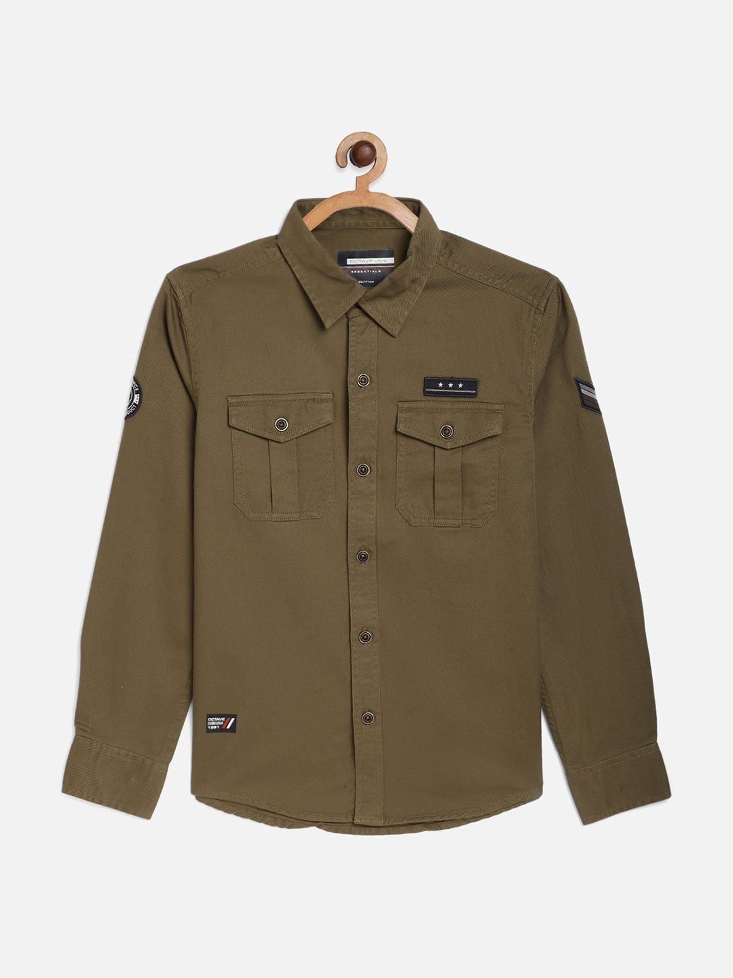 Octave Kids Olive Solid Shirt