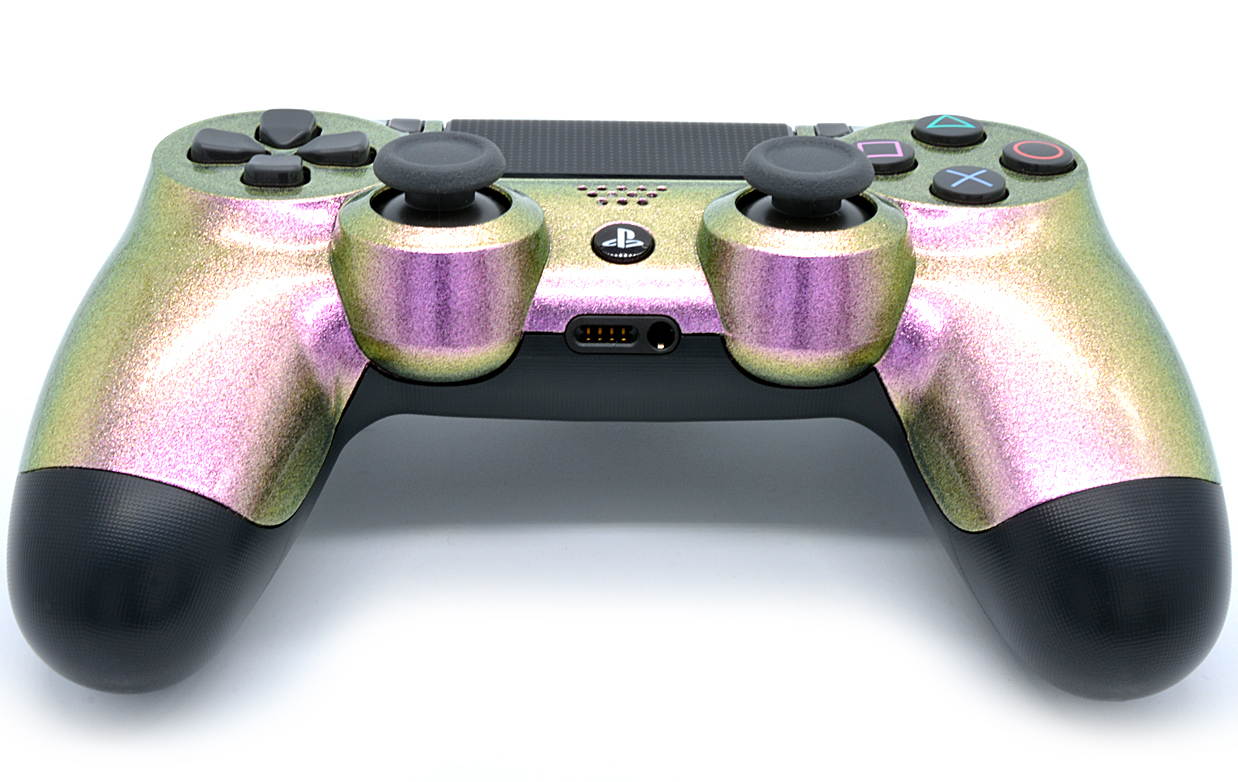 "Snow Chameleon" Ps4 PRO Custom UN-MODDED Controller Exclusive Unique Design with CUSTOM LIGHTBAR