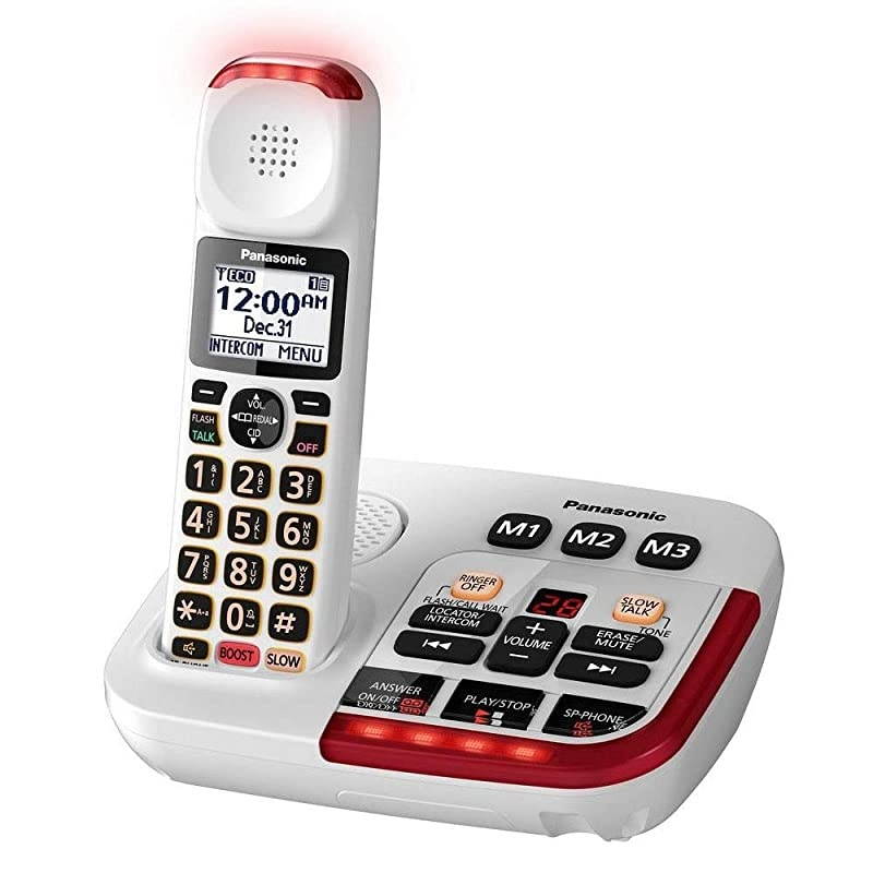 KXTGM420W + 1 KXTGMA44W Amplified Cordless Phone with Digital Answering Machine and Voice Volume Booster upto 40 dB 2 Handsets