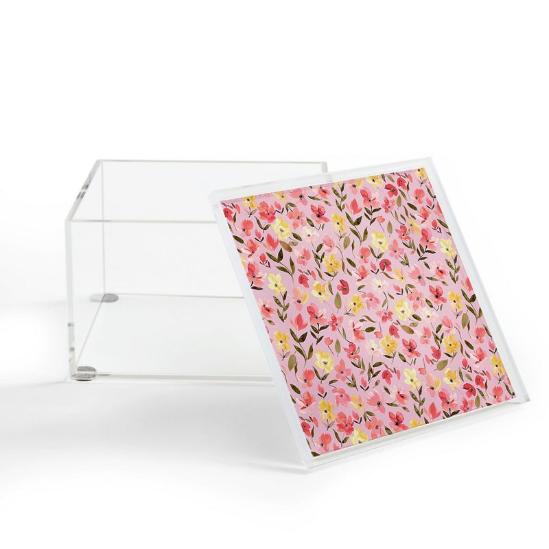 Ninola Design Fresh flowers Pink 4" x 4" Acrylic Box - Deny Designs