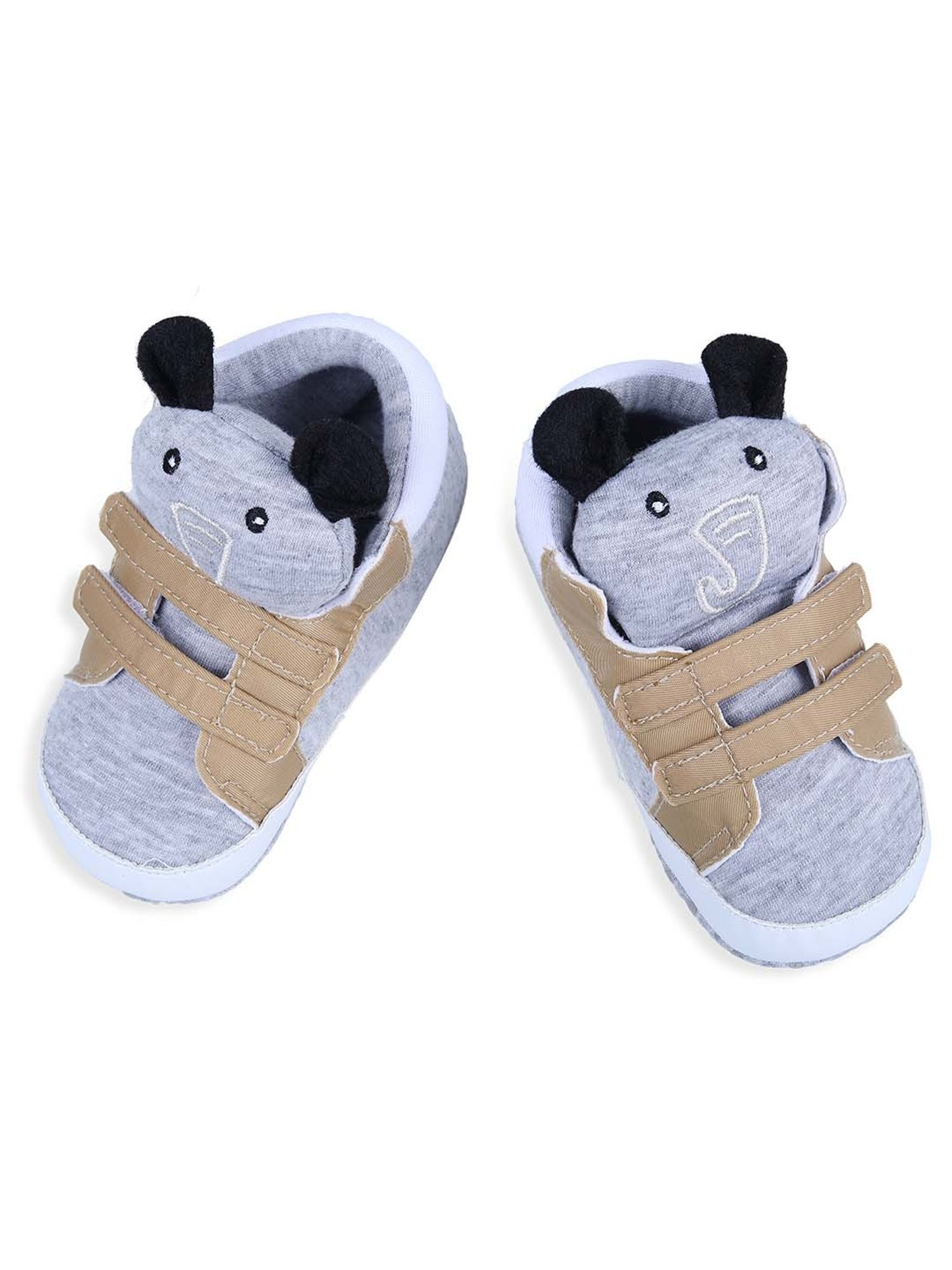 Baby Moo Kids Grey & Brown Casual Booties