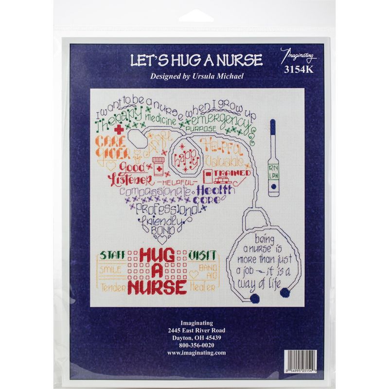 Imaginating Counted Cross Stitch Kit 10"X10"-Let's Hug A Nurse (14 Count)