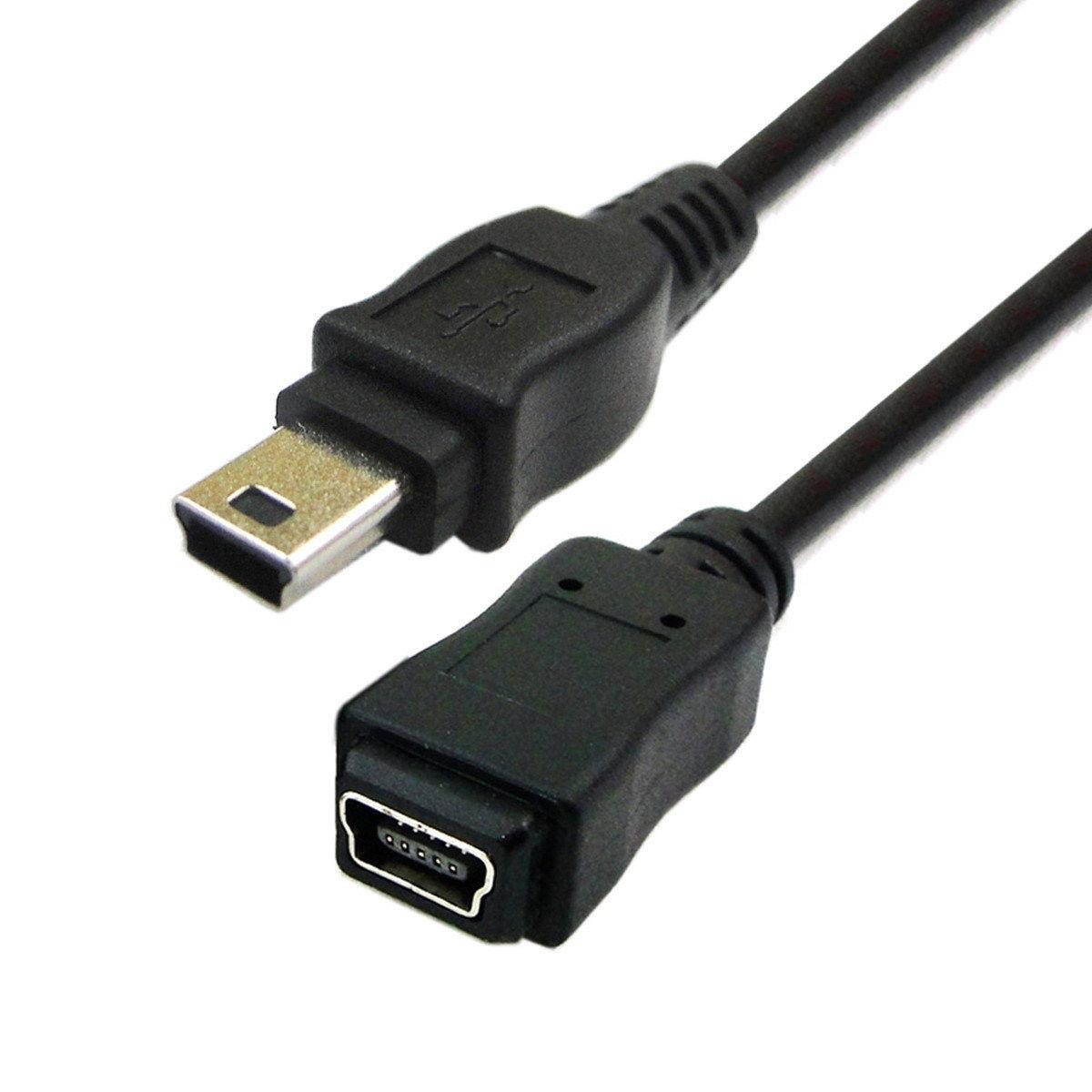 2pcs Mini USB 5Pin Male to Female Extension Adapter Cable 50cm 5 wires inside
