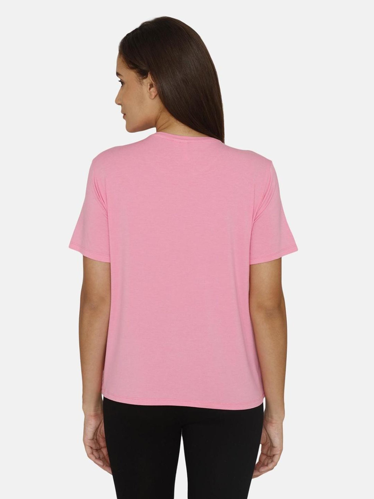 Zivame Pink Graphic Print T-shirt