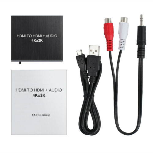 HDMI Audio Extractor Converter HDMI to Optical Toslink SPDIF with 1M HDMI 1.4 Cable and 3.5mm Stereo Audio Splitter Adapter Support 4K x 2K 3D