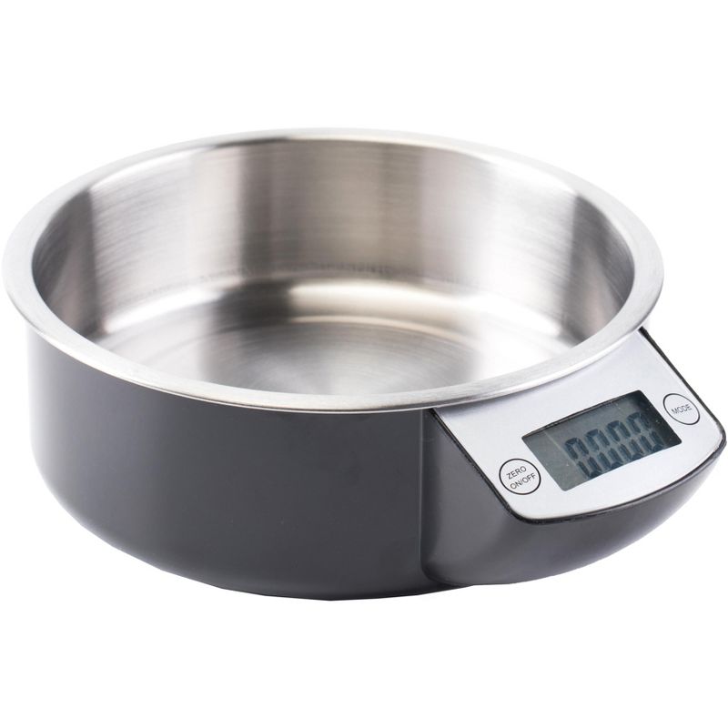 PawsMark Digital Scale Dog Feeding Bowl, Removable Washable Stainless Steel Bowl