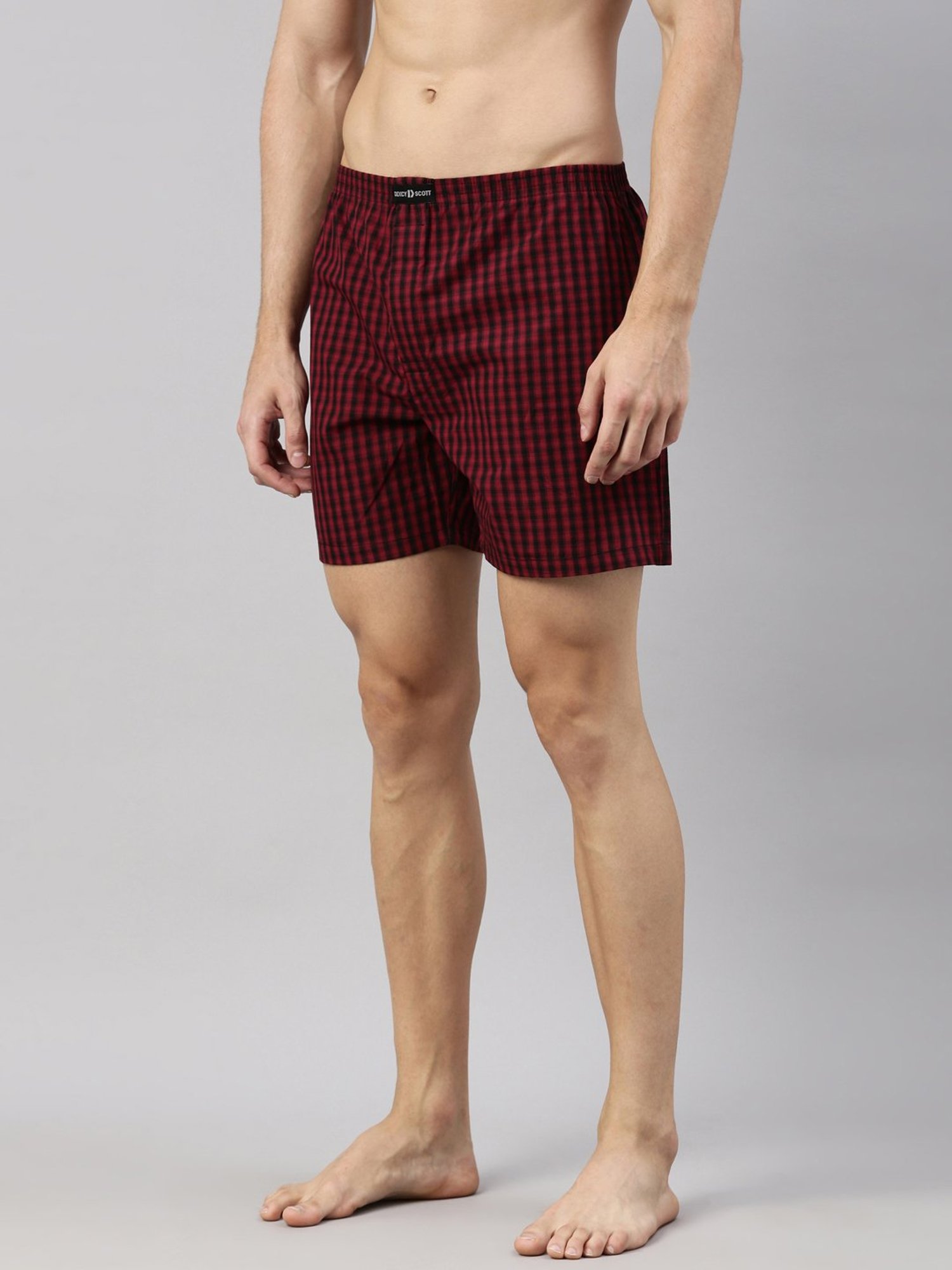 DIXCY SCOTT MAXIMUS Multi Cotton Regular Fit Checks Boxers - Pack Of 2