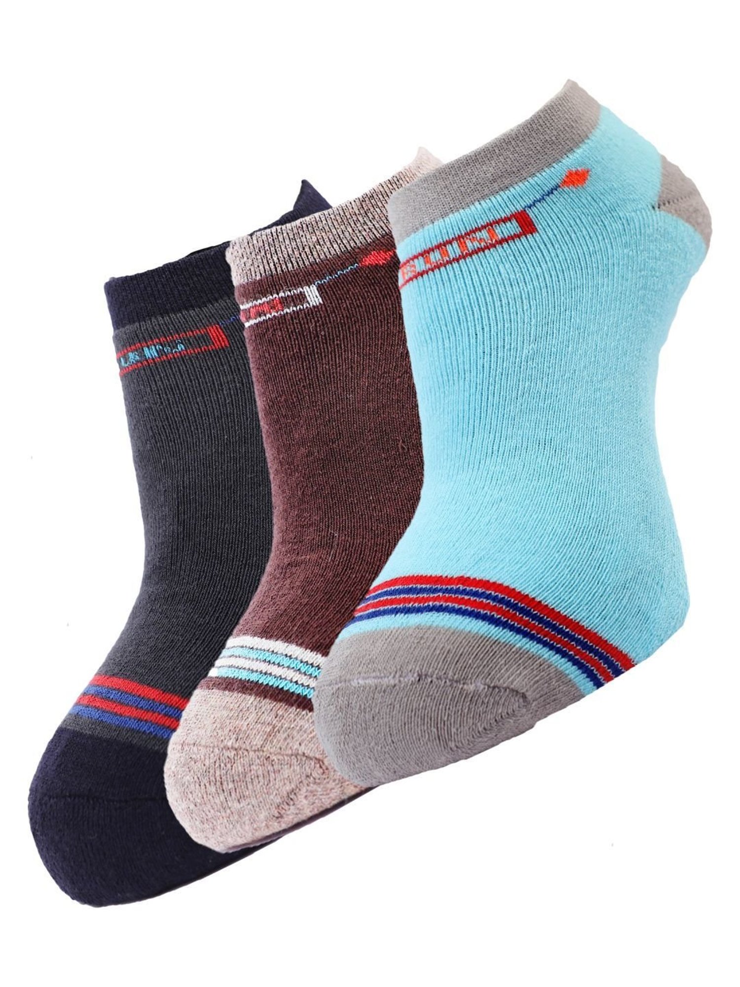 Dollar Multi Cotton Free Size Self Pattern Socks - Pack of 3