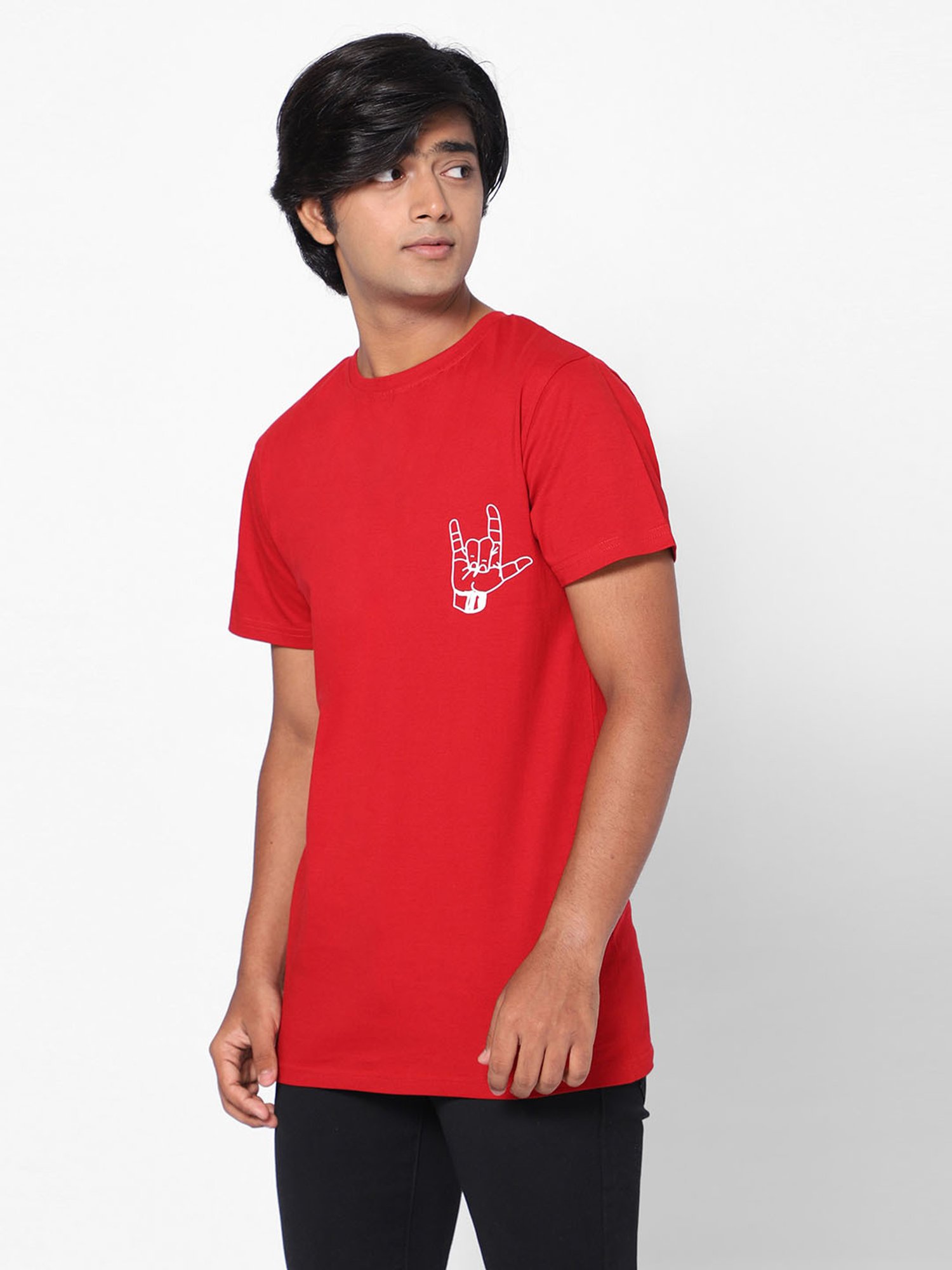 TeenTrums Boys Red Printed T-Shirt