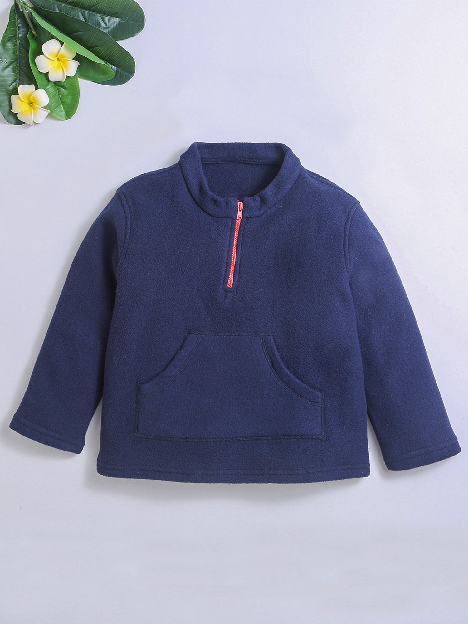 Nino Bambino Kids Navy Solid Full Sleeves Sweatshirt