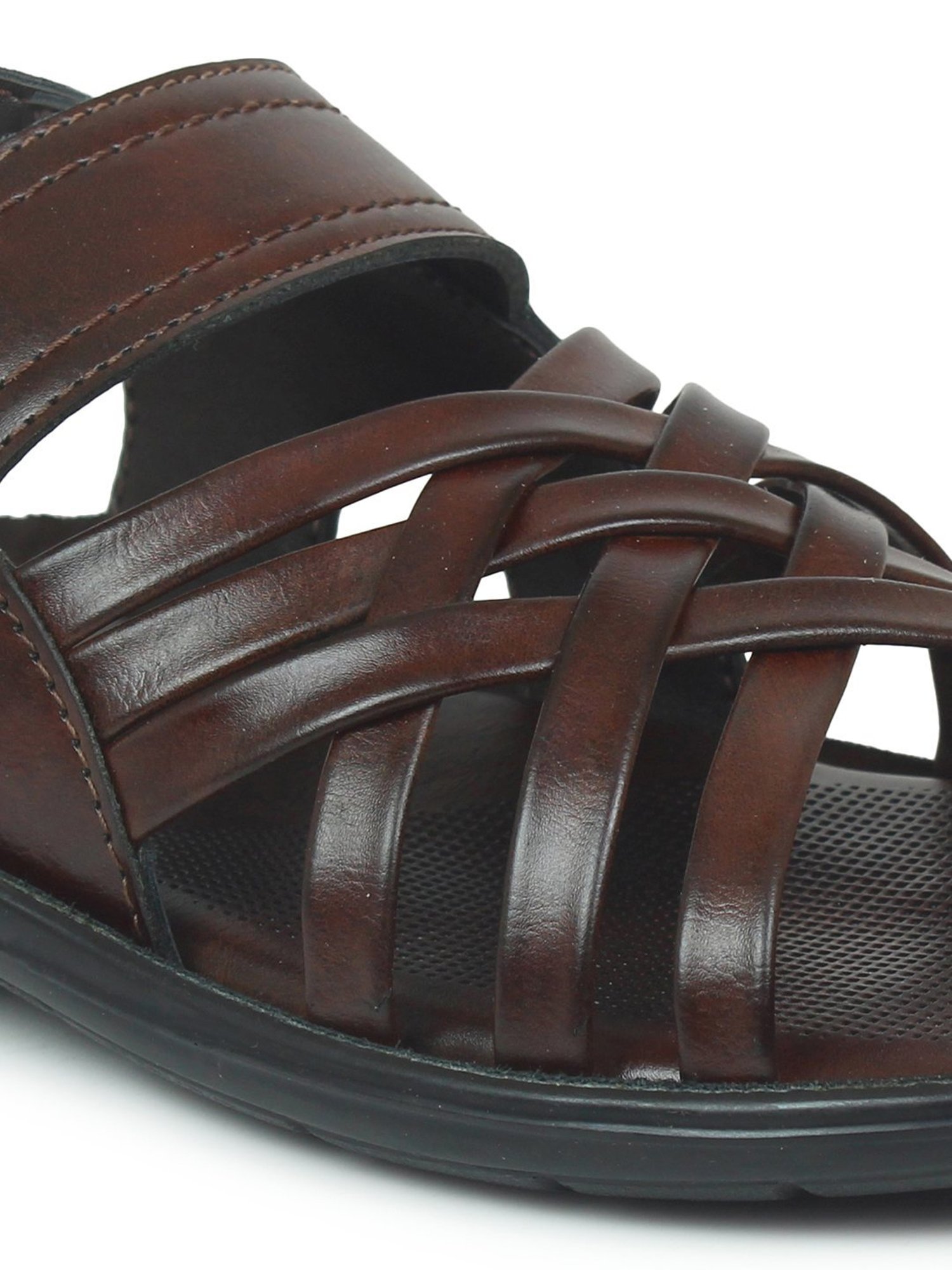 Privo by Inc.5 Men's Tri-Band Brown Back Strap Sandals