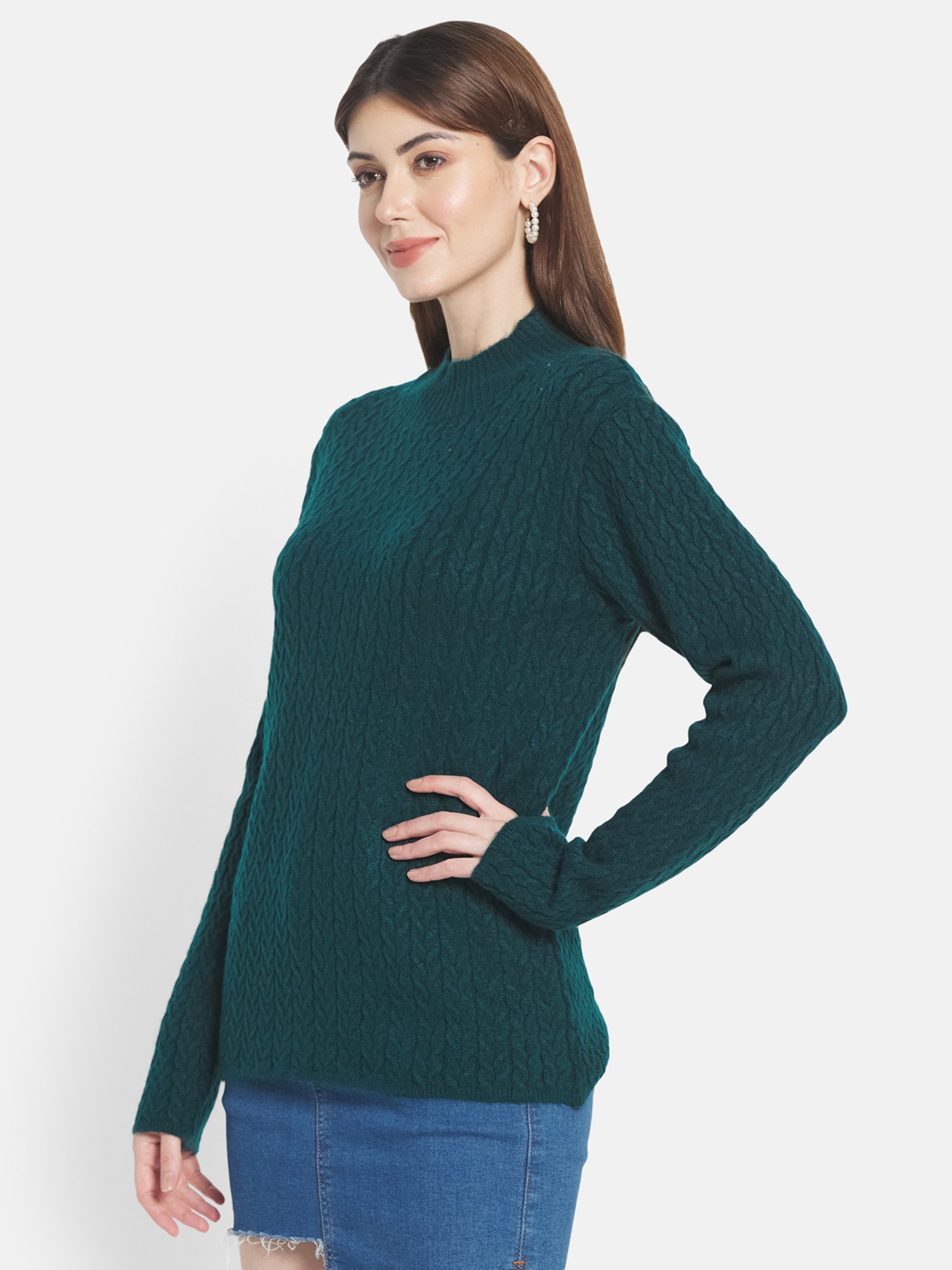 METTLE Green Self Pattern Pullover