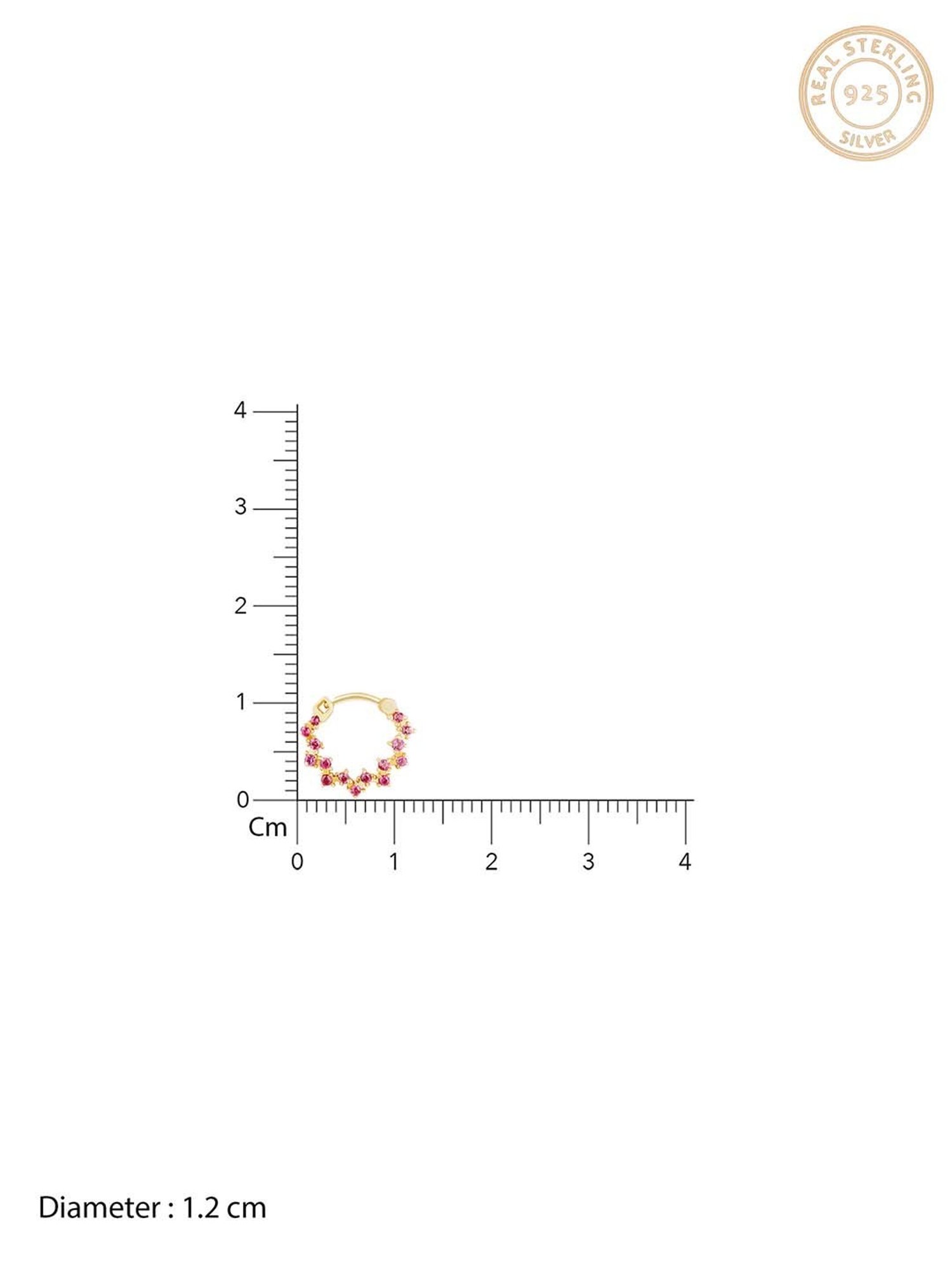 March by FableStreet 92.5 Sterling Silver Classic Nose Ring