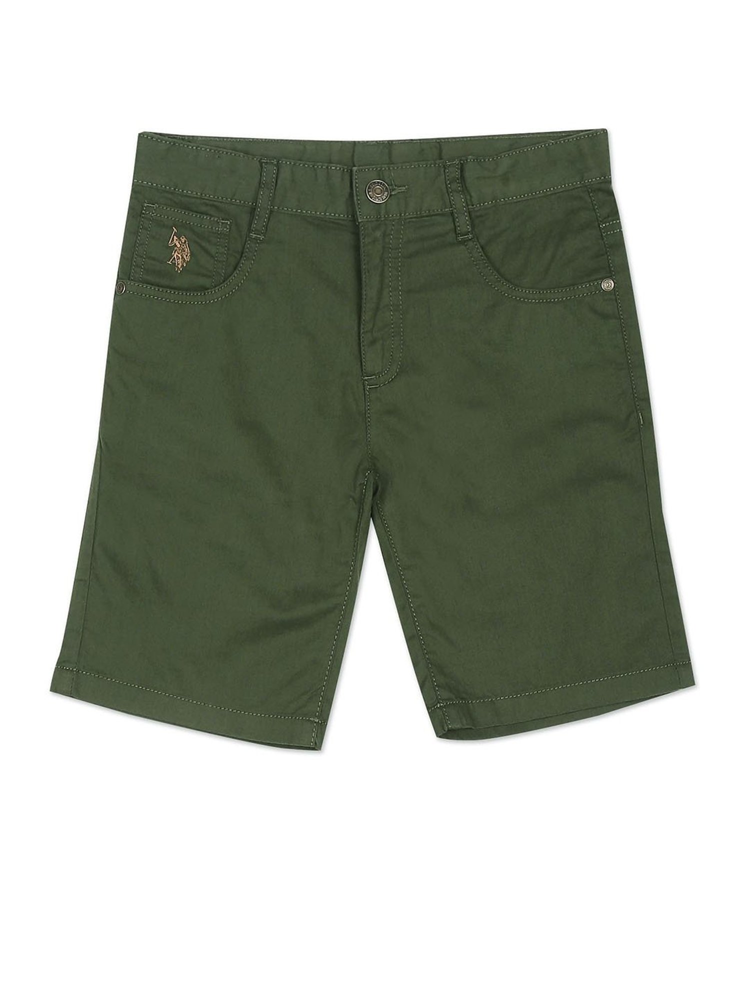 U.S. Polo Assn. Kids Olive Solid Shorts
