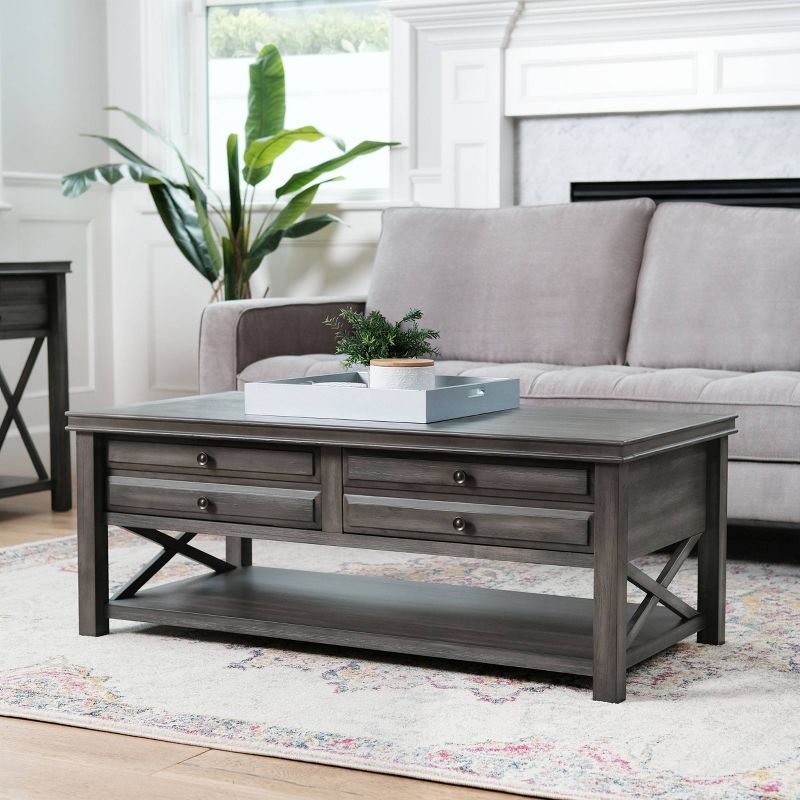 Felicity Wood Coffee Table Gray - Abbyson Living