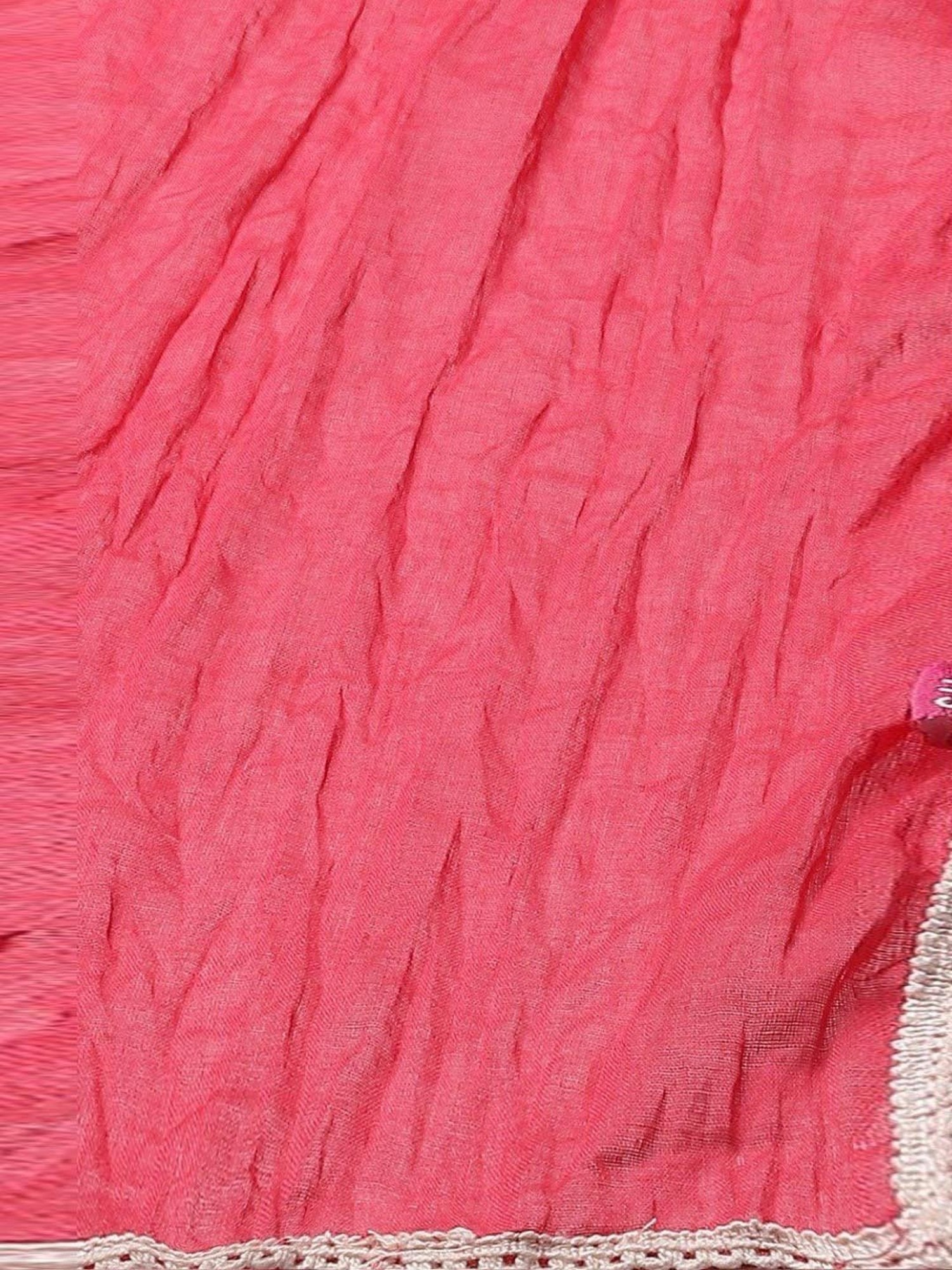 Biba Kids Peach & Red Cotton Printed Kurta Set