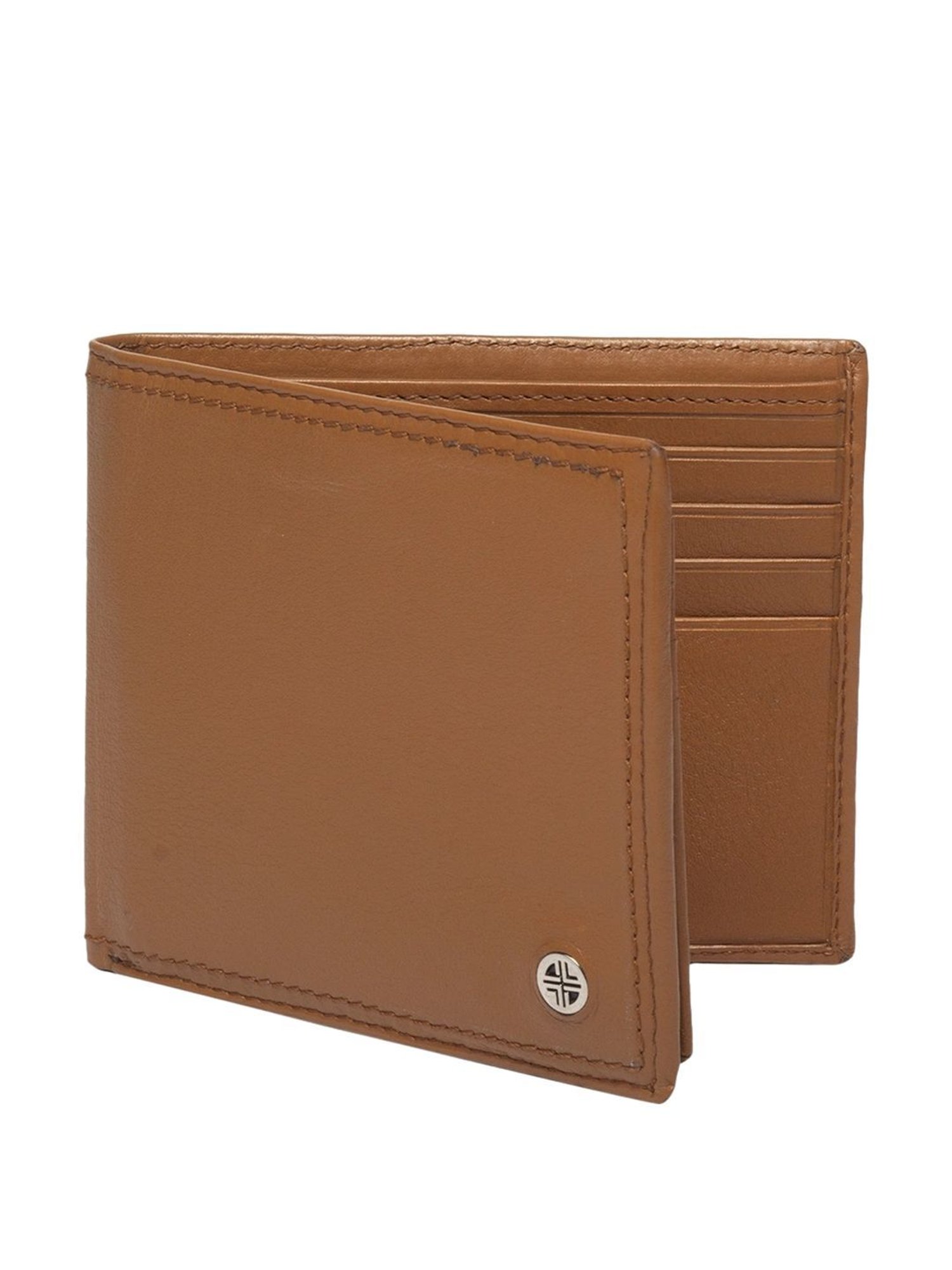 Carlton London Tan Formal Leather Bi-Fold Wallet For Men