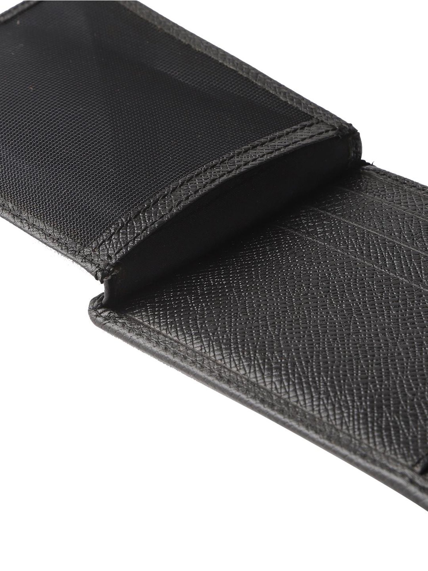 Brown Bear Black Casual Leather Rfid Bi-Fold Wallet for Men