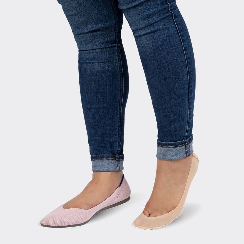 Peds Women's Cushion Heel 2pk Liner Socks - Beige Nude 5-10