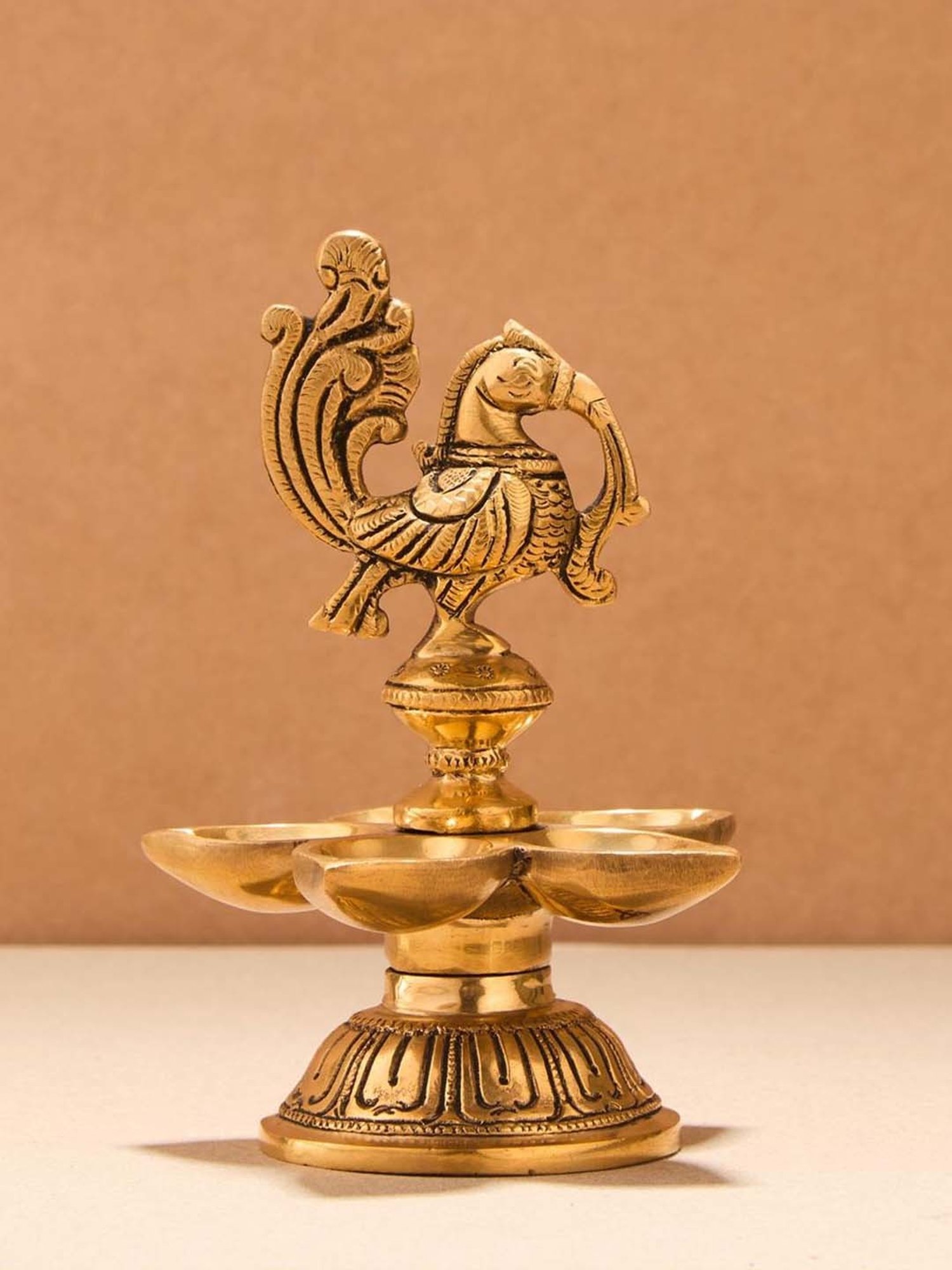 Fabindia Home Mehnoor Gold Brass Oil Lamp