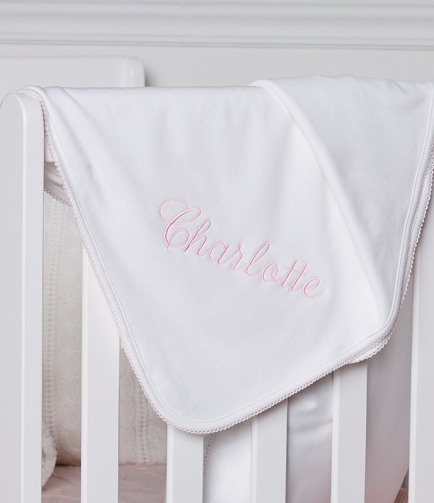 Edgehill Collection Supima Cotton Baby Girls Supima Receiving Blanket