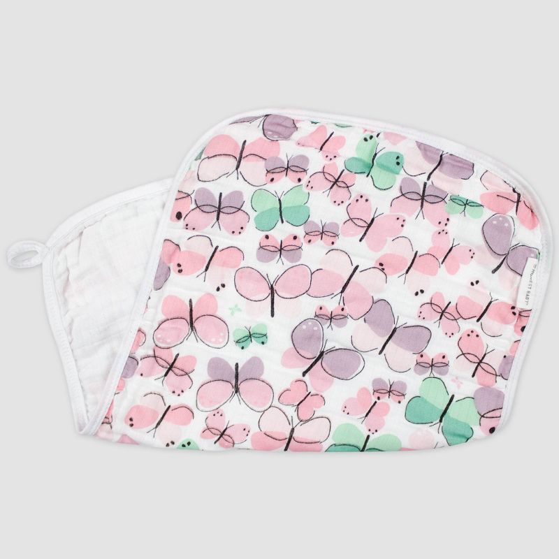 Honest Baby Girls' 4pk Organic Cotton Flutter Burp Cloth