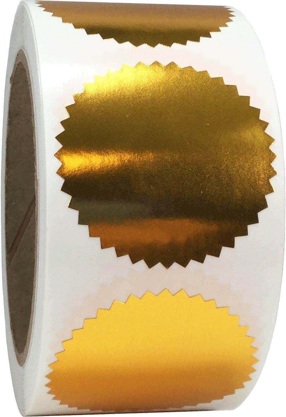 Envelope Package Seals Serrated Edge Color Coding Labels Metallic Bronze Certificate Award Stickers 2 Inch Round 500 Total Adhesive Stickers