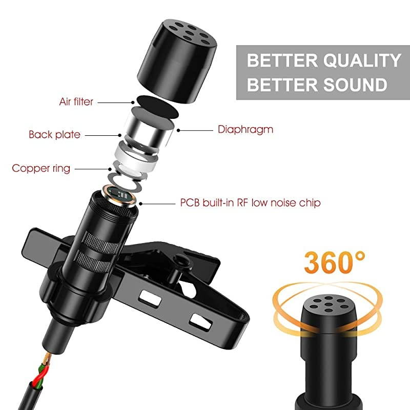 Professional for USB C Lavalier Lapel Omnidirectional Condenser Mic for Pixel for LG for Galaxy Phone Clipon Mic for Youtube Vlog Recording Interview for Android TypeC Device 66ft