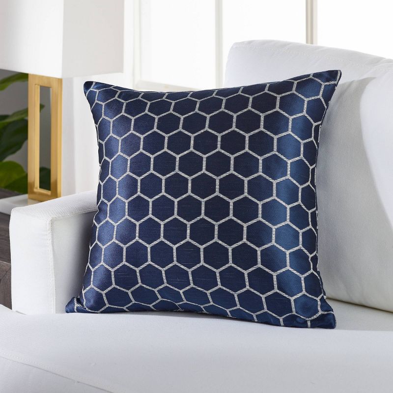 20"x20" Oversize Honeycomb Square Throw Pillow Blue - Sure Fit
