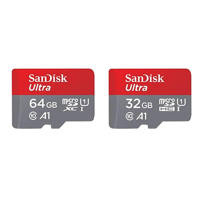 64GB and 32GB Ultra microSD UHS-I Memory Card with Adapter Bundle
