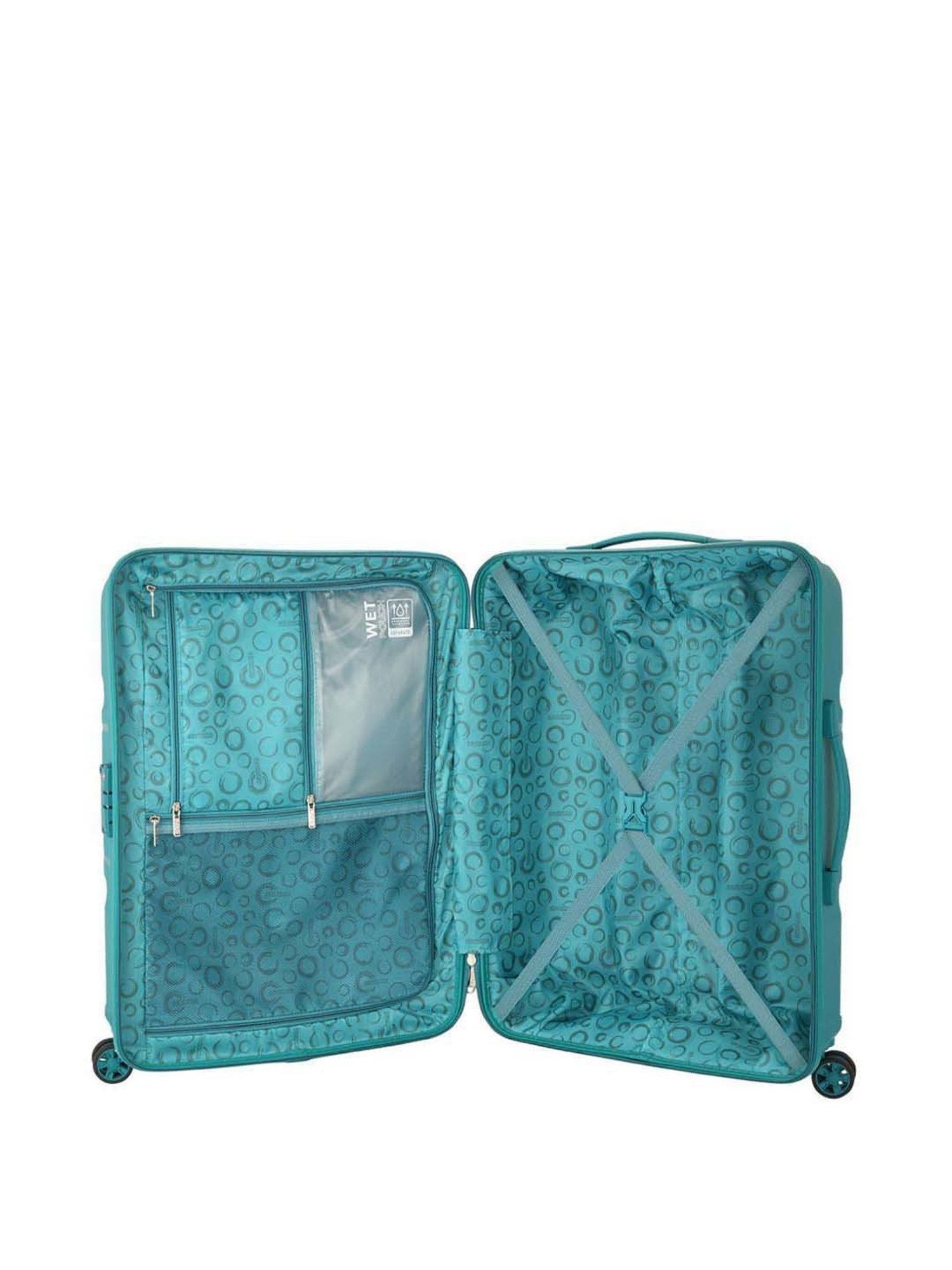 American Tourister Green Textured Hard Medium Trolley Bag - 48 cm