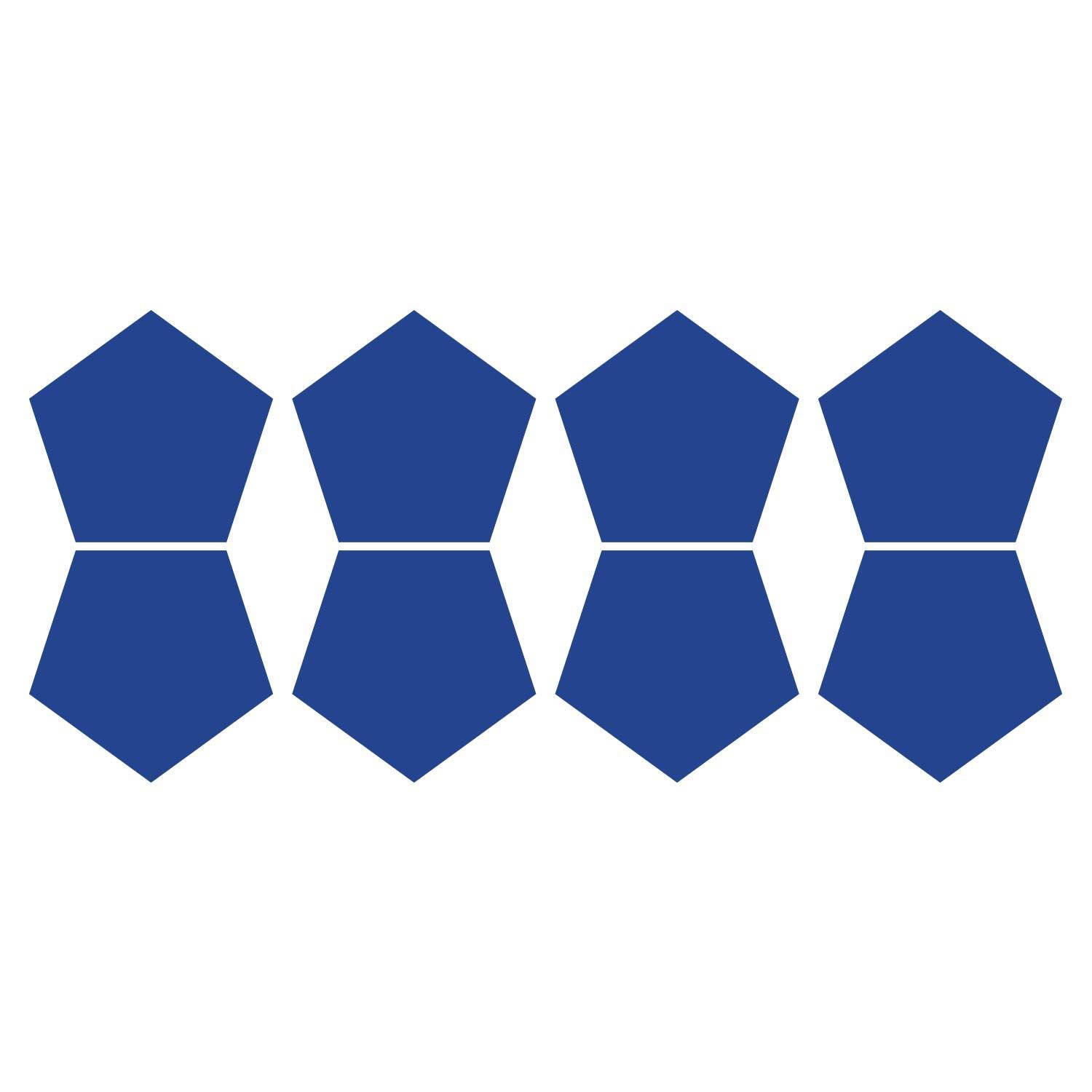 LiteMark 5.5 Inch Red Removable Pentagon Decals - Pack of 8