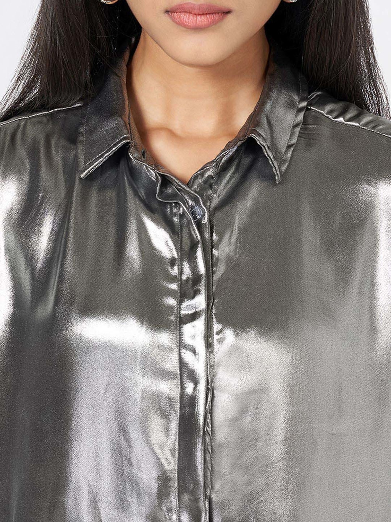 SF Jeans by Pantaloons Silver Plain Shirt