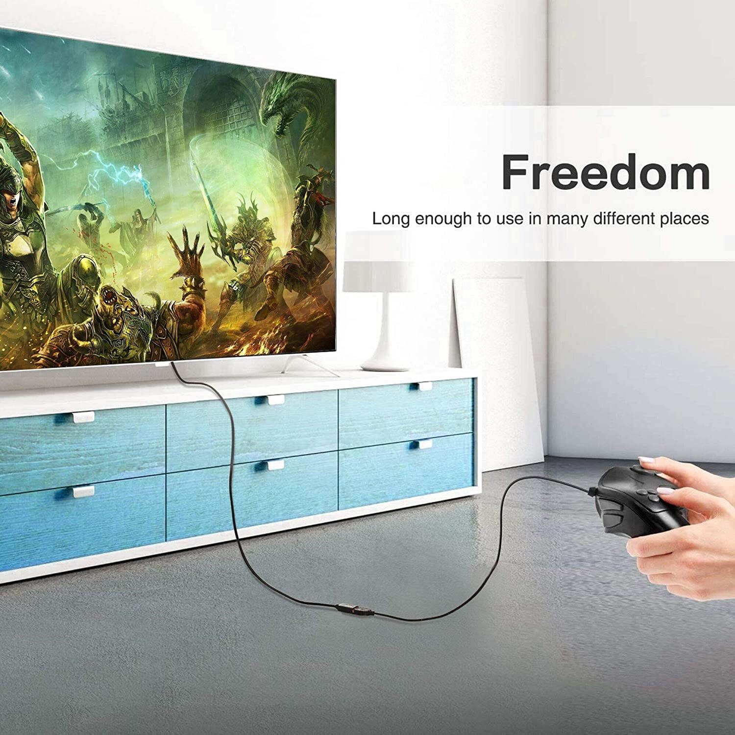 USB 3.0 Extension Cable 10ft USB 3.0 High Speed Extender Cord Type A Male to A Female for Playstation Xbox USB Flash Drive Hard Drive Card ReaderScannerPrinterKeyboard