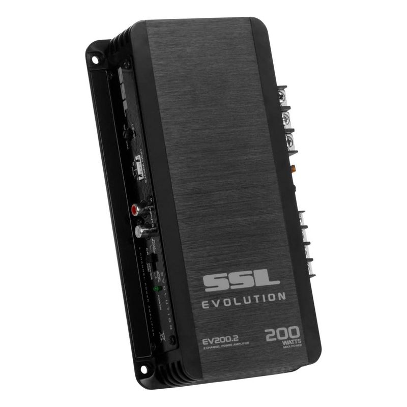 Sound Storm Laboratories EV200.2 Evolution 200 Watt 2-Channel 2 to 8 Ohm Stable Class A/B Full Range Car Vehicle Amplifier, Black