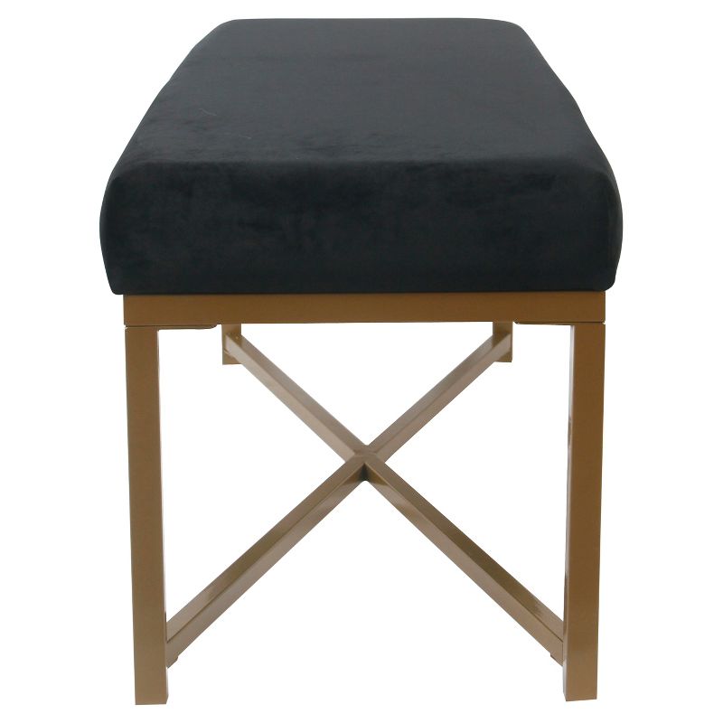 Velvet Rectangle Bench - Black - HomePop