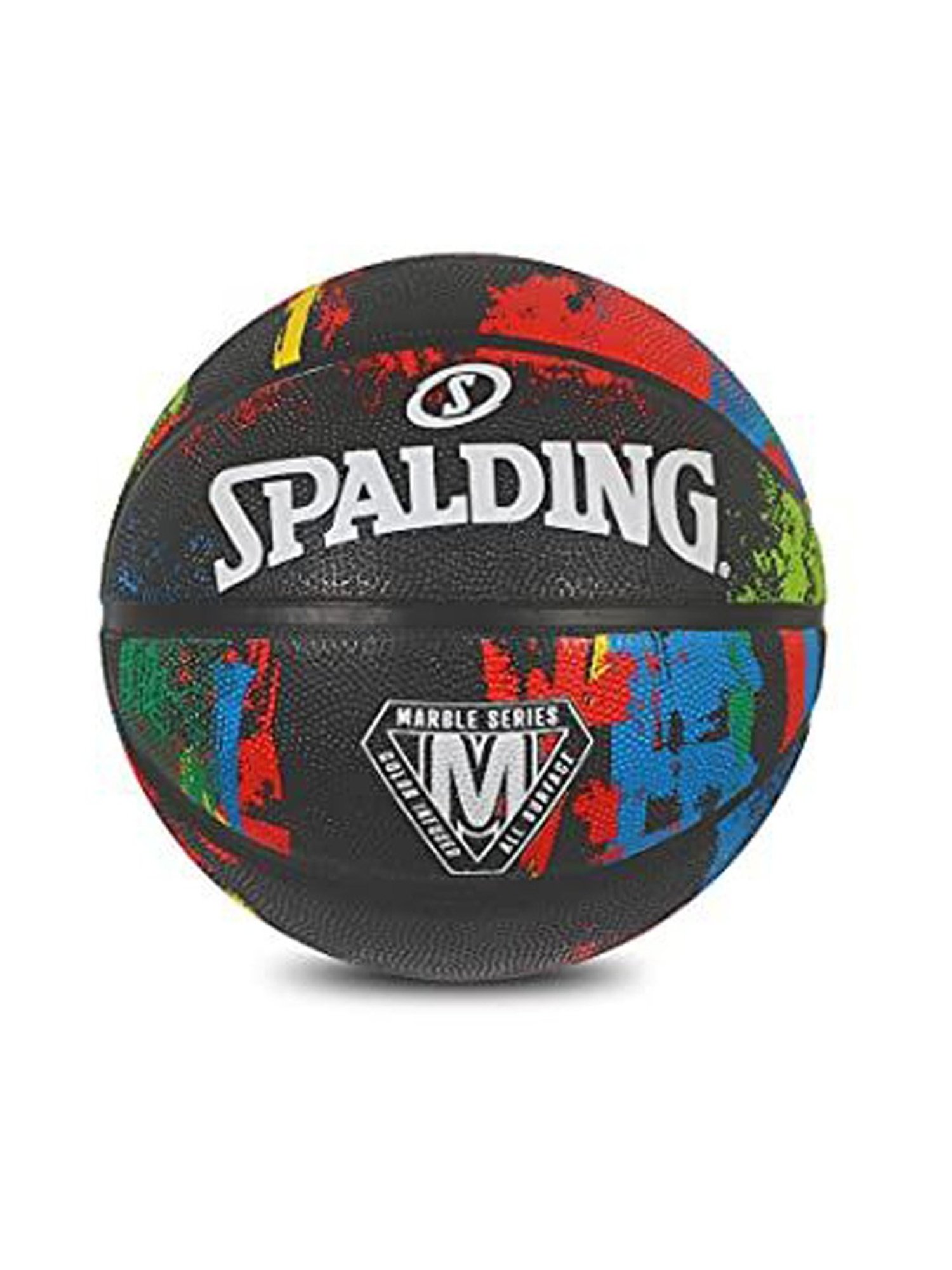 Spalding Marble Rubber Basketball (Black) Size - 7