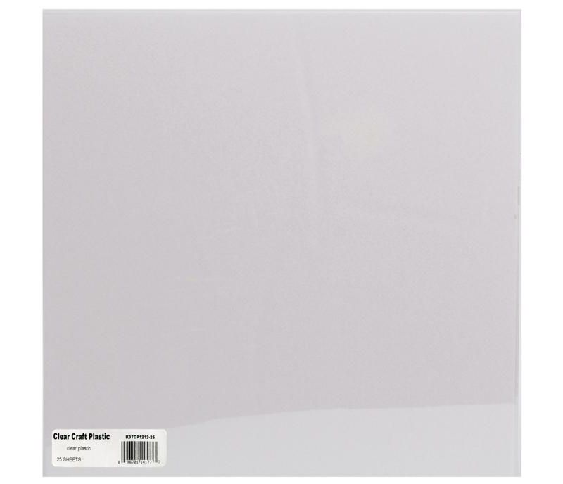 Grafix Craft Plastic Sheets 12"X12" 25/Pkg-Clear .020