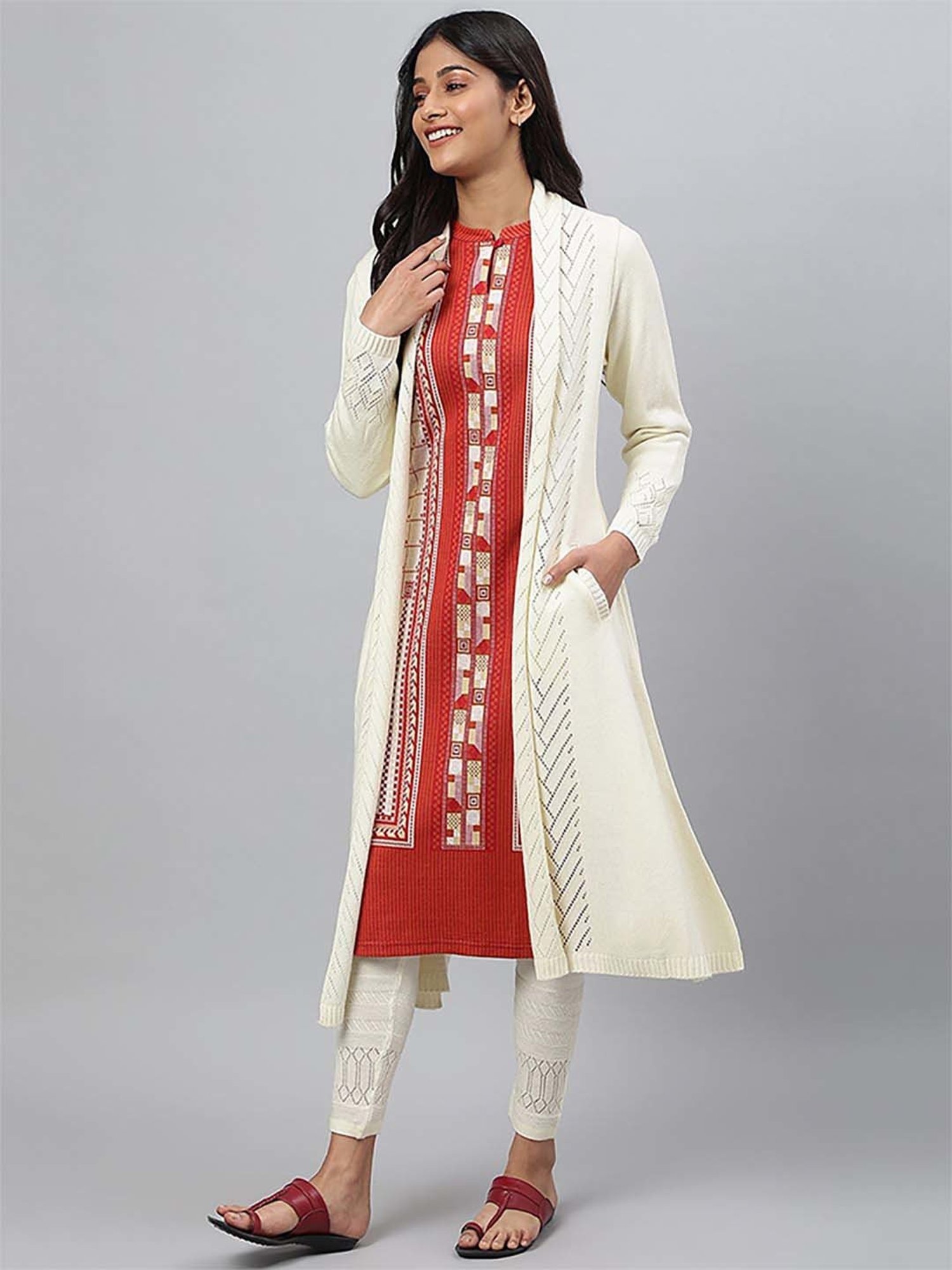 Aurelia White Regular Fit Cardigan