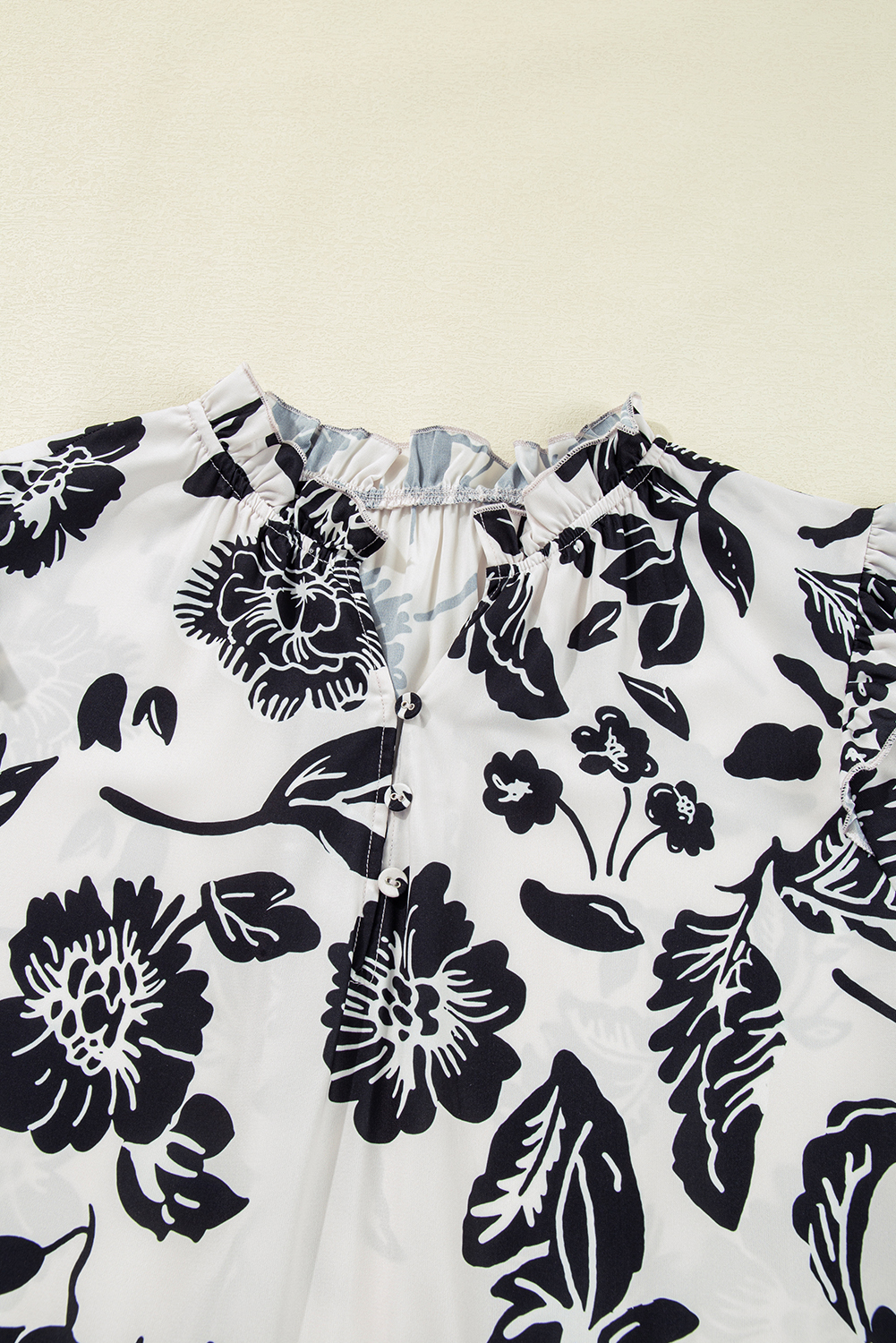 Black Leopard Patchwork Split Neck Ruffle Plus Size Dress